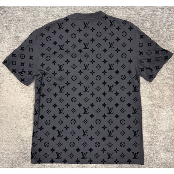 Louis Vuitton SS20 Velvet Monogram Black Logo Zip Pocket Short Sleeve T-Shirt M - Picture 12 of 16